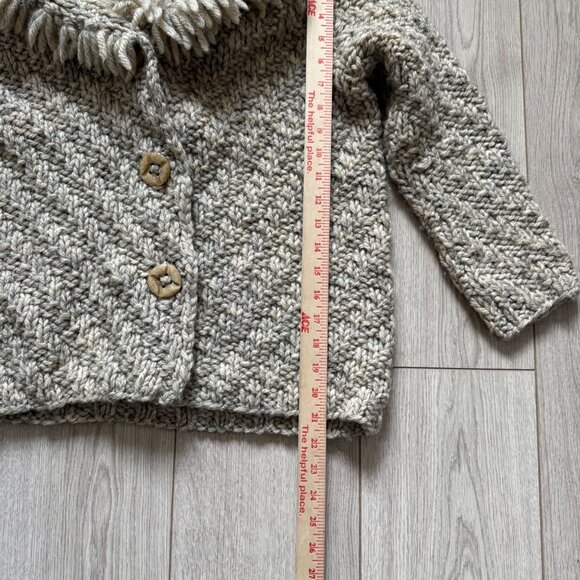 Long Sleeve Knit Button Front Cardigan Sweater Baby Beige Winter Cozy Comfy - Picture 4 of 5